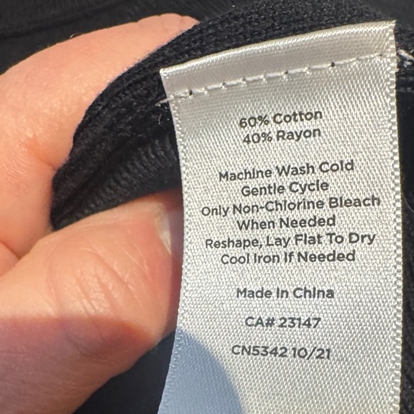 Talbots Black Button-Shoulder Top - Picture 3 of 5